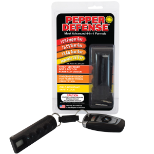 Pepper Defense 4-in-1 Self-Defense Spray - Most Advanced 4-in-1 formula - Black