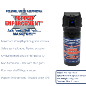 Pepper Enforcement PE510M-FT Splatter Stream Pepper Spray 2 oz.