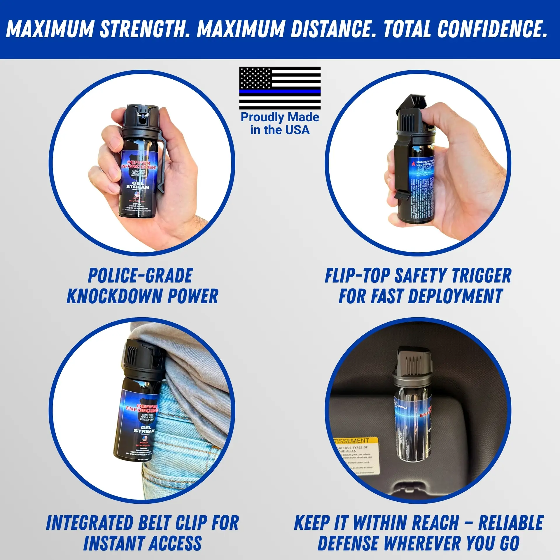 Pepper Enforcement Gel Pepper Spray, 1.5 oz. flip-top canister
