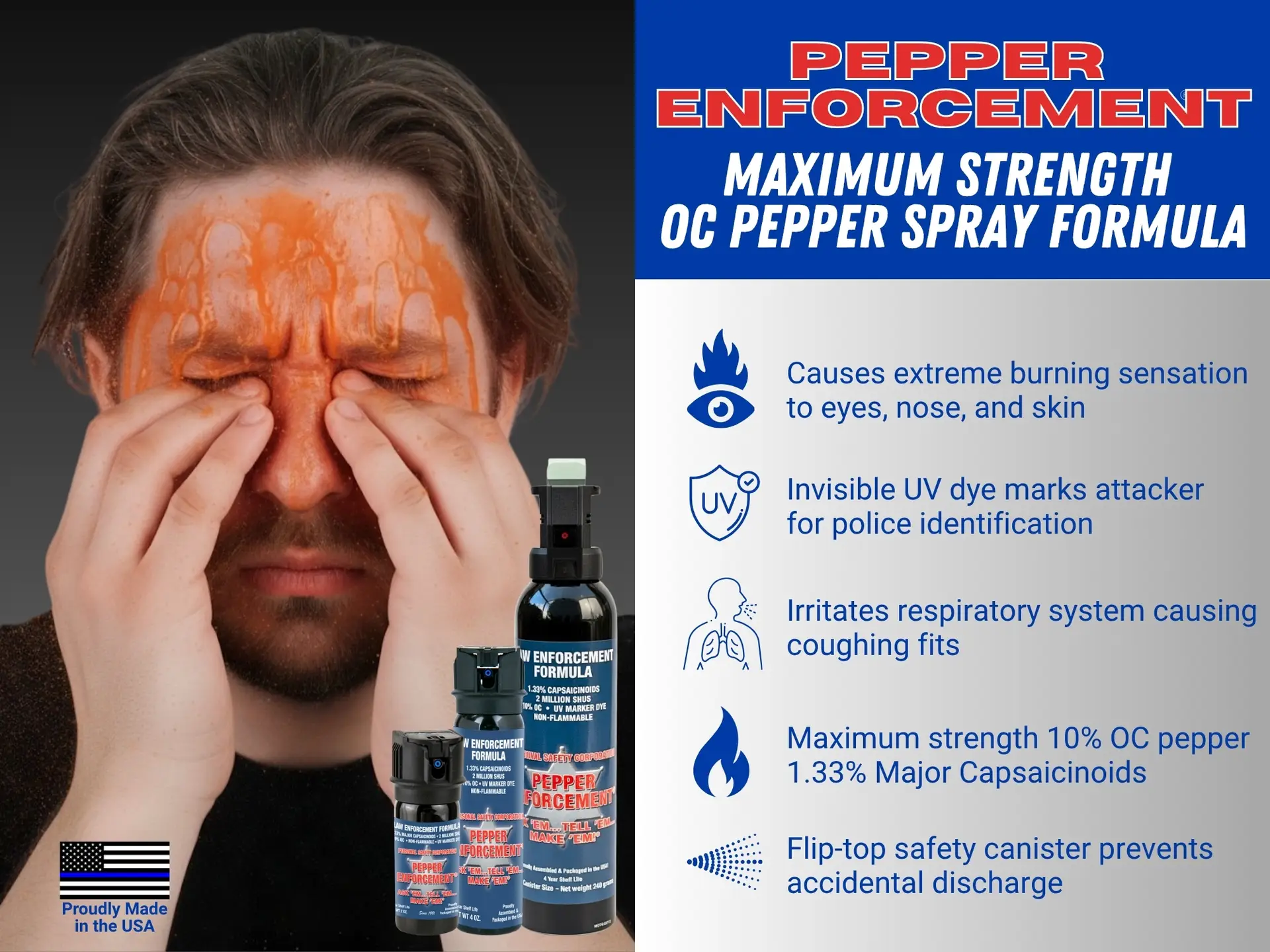 Pepper Enforcement maximum police strength pepper spray